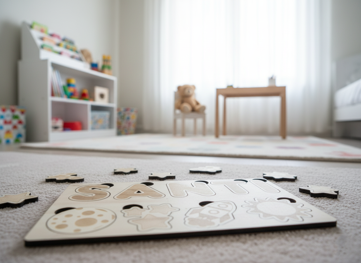 Mon Puzzle Prénom Personnalisable - Aventure Spatiale et Éveil Sensoriel