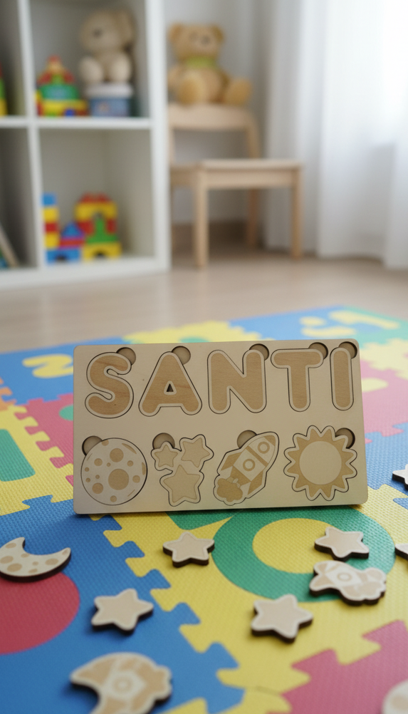 Mon Puzzle Prénom Personnalisable - Aventure Spatiale et Éveil Sensoriel