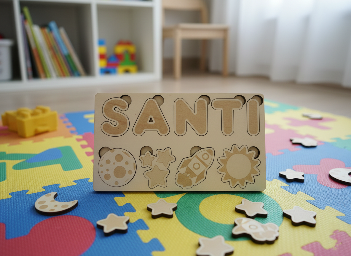 Mon Puzzle Prénom Personnalisable - Aventure Spatiale et Éveil Sensoriel